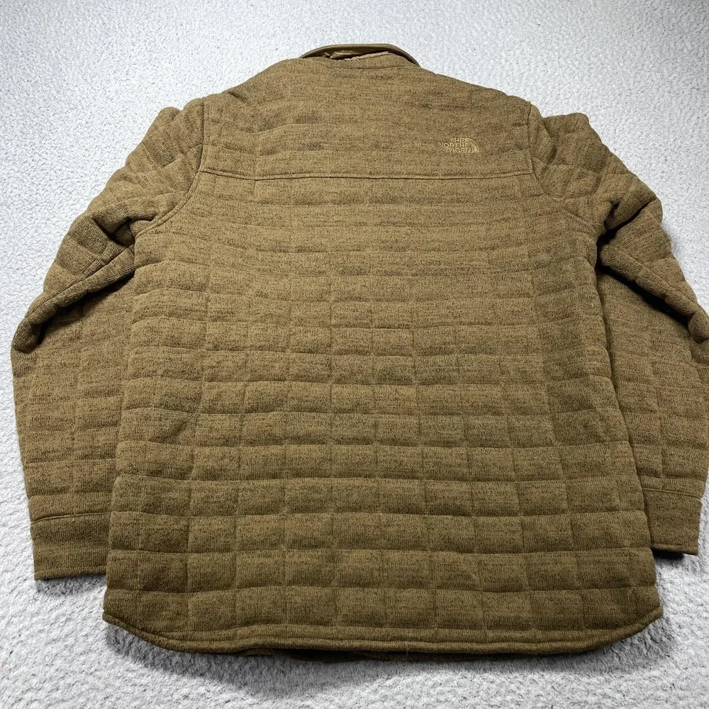 The‎ North Face ThermoBall Jacket Mens Large Brown Snap Front Quilted Insulated